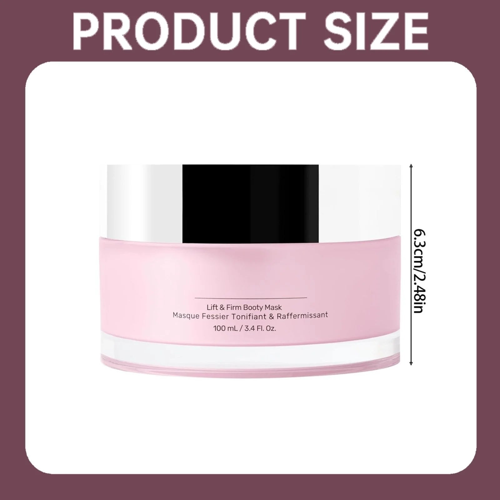 Booty mask for smooth, hydrated skin – 100g skincare jar